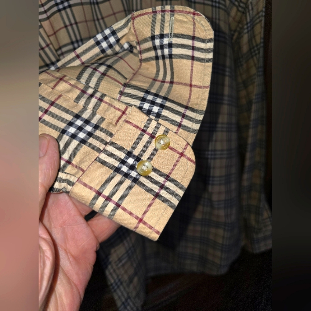 Burberry Beige Checkered Men's Shirt - Picture 4 of 5